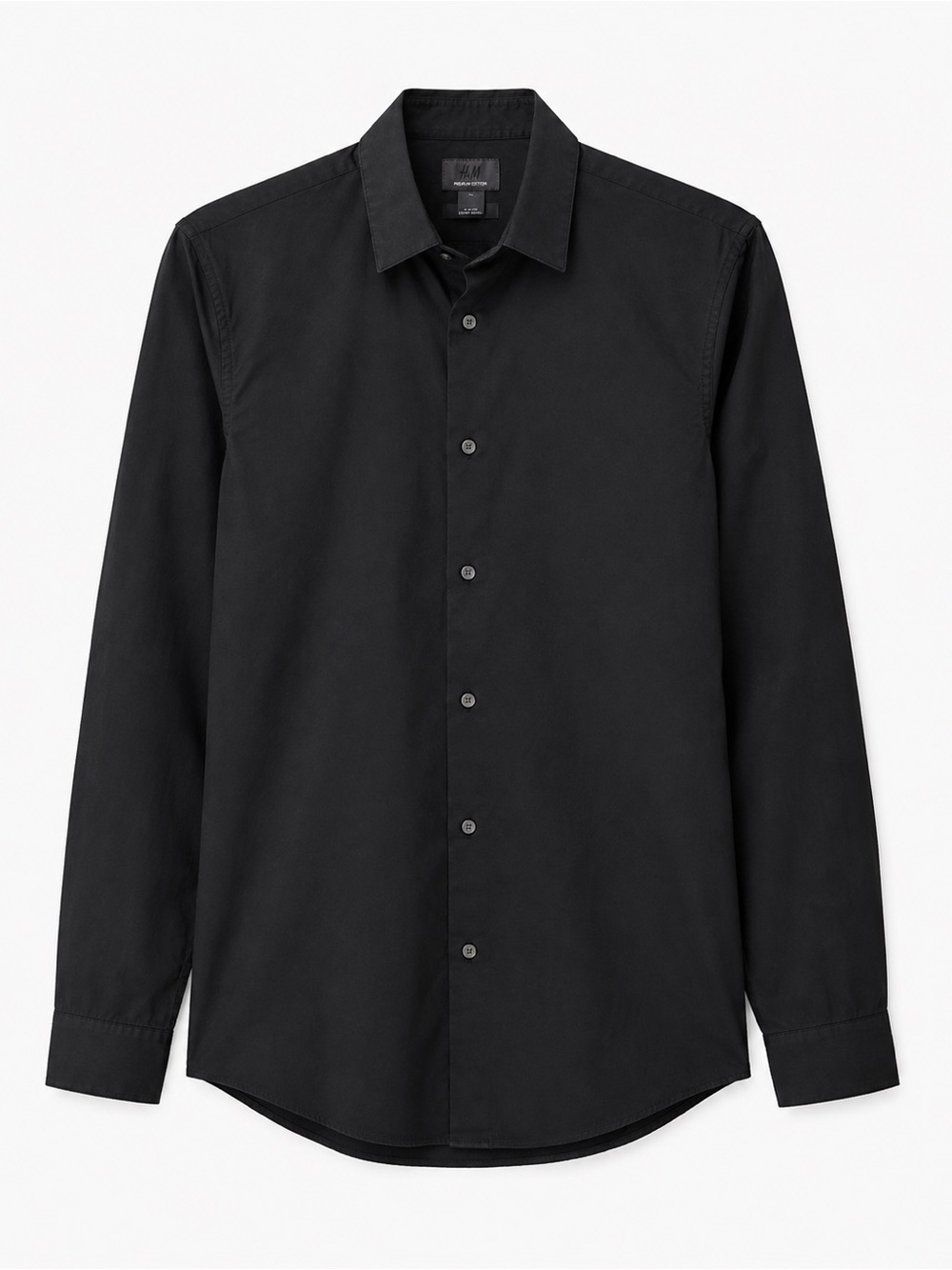 H&M Men’s Premium Cotton Slim Fit Button Down Shirt Navy Size Small